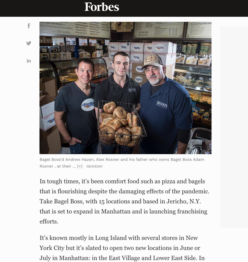 Bagel Boss Featured in Forbes for NYC Expansion